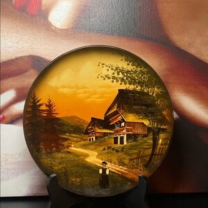🍒 3for $33 🍒 German Majolika Wall Art Decorative Hand Painted  8.5 Vintage Plate